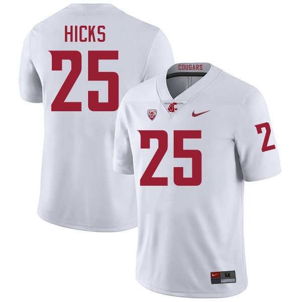 Jaden Hicks WSU Cougars Jersey.Washington State Cougars #25 Jaden Hicks Jersey Youth-White